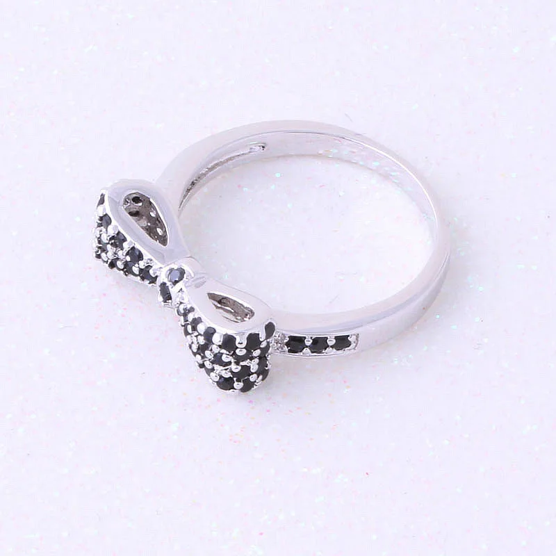 Любовный монолог отличный Штабелируемый минималистичный бант серебряный цвет