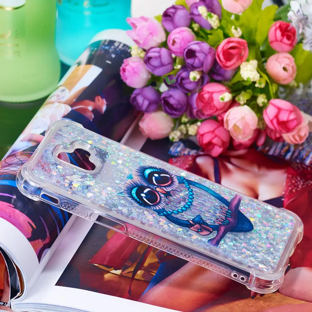 Owl Dynmic Quicksand Case for Samsung Galaxy J6 Plus Silicon Cover Cute TPU Soft J610F J610 |