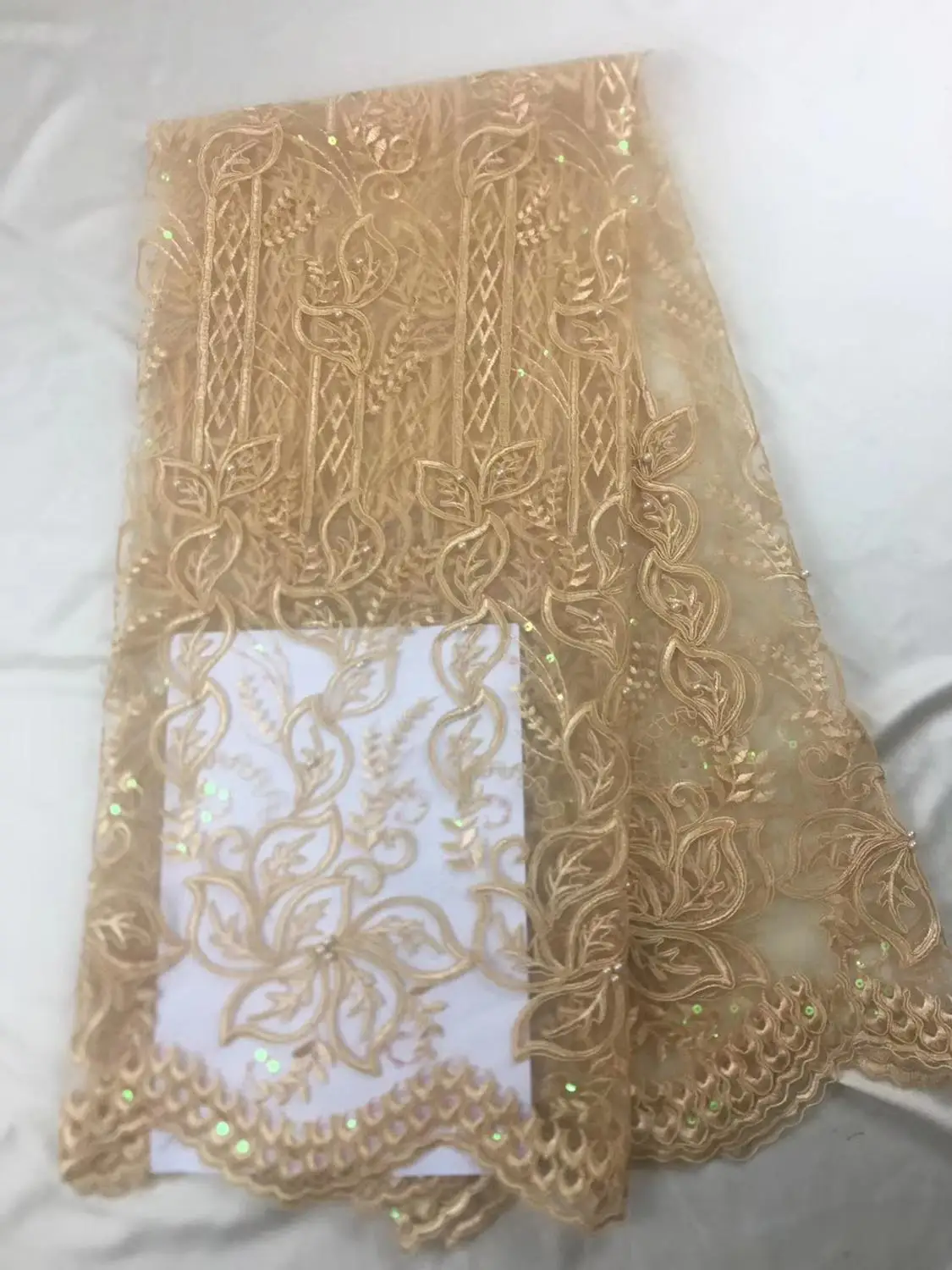 Кружевное платье с пайетками в нигерийском стиле фатиновая сетчатая ткань