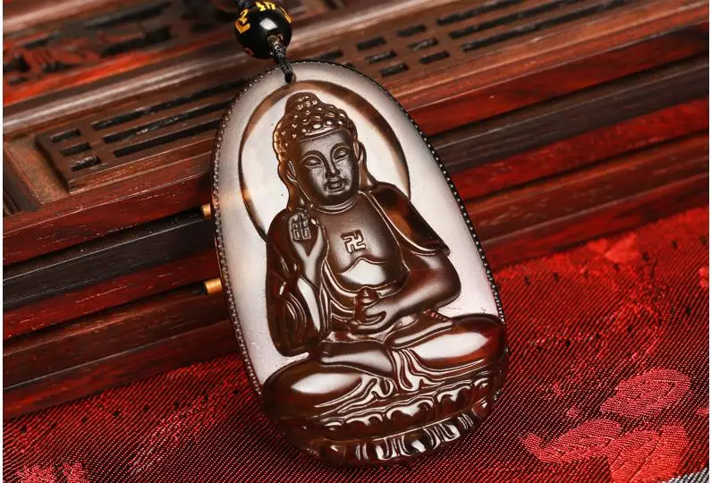 Ледяное обсидиановое ожерелье с подвеской амитабиха Авалокитешвара это мужчина