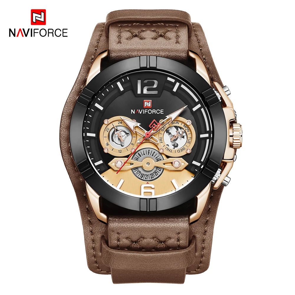NAVIFORCE Luxury Brand Men Watches Male Military Sports Clocks Date Casual Leather Quartz Wrist Watch Business Relogio Masculino | Наручные
