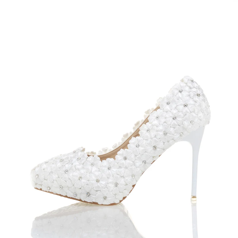 Туфли лодочки свадебные с острым носком и кружевом 4 дюйма|bridesmaid shoes|prom shoeswedding shoes |