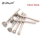 Алмазные насадки с хвостовиком 3 мм, 5-10 мм, шлифовальные насадки с гальваническим покрытием и перевернутым трапецевидным напылением, металлический камень, нефрит