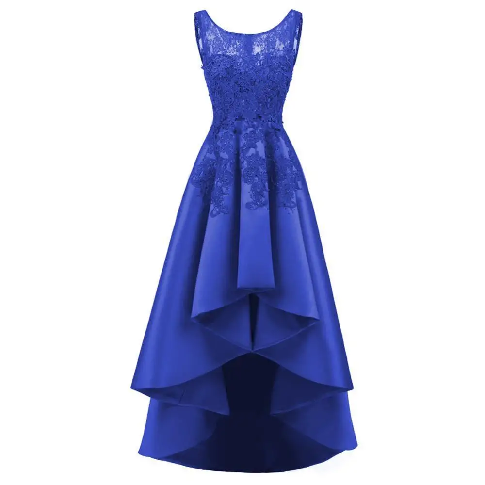 blue CEEWHY яркие цвета асимметричное вечернее платье кружевное атласное платье Длинное Элегантное вечернее платье вечерние платье, вечерний наряд черный розовый бордовый - Цвет: blue