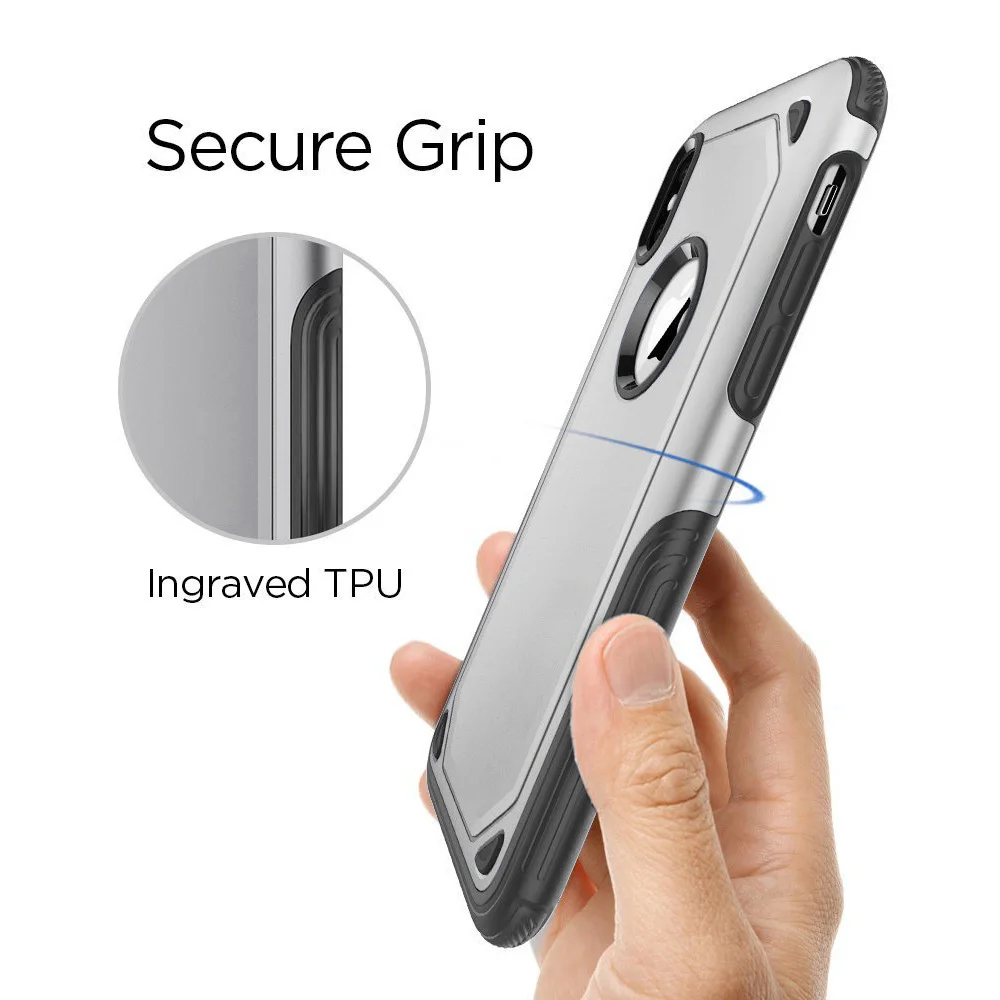 Dual Layer Carbon Fiber Matte Defender Armor Case Soft Rubber &amp Hard PC Shockproof Protective Cover For Apple iPhone X 7 8 Plus |