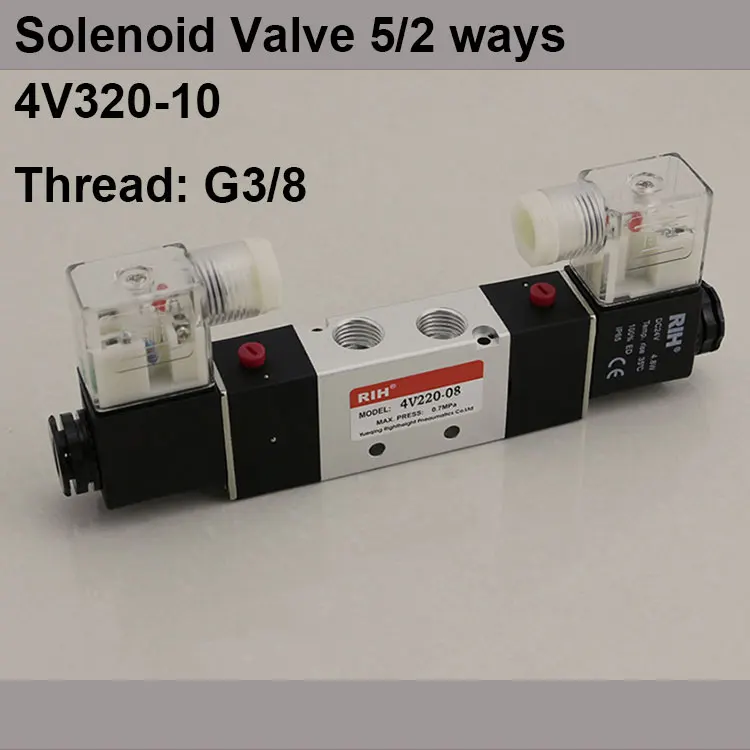 

G3/8" 4V320-10 2 Position 5 Way Air Solenoid Valves Pneumatic Control Valve , DC12v DC24v AC 24v AC110v 220v
