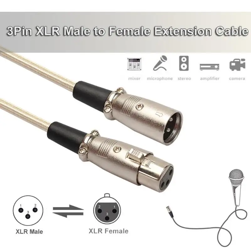 0 3 м/1 8 м/5 м контактный XLR штекер гнездо Плетеный аудио микрофонный кабель стерео