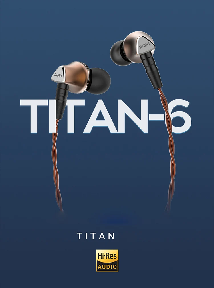Динамический драйвер диафрагмы бериллия DUNU TITAN 6 T6 Hi Res 12 мм Fi наушники вкладыши IEM