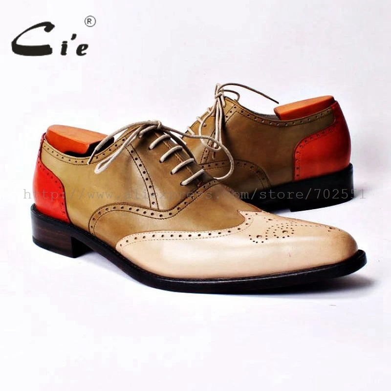 Cie на заказ ручная работа полные броги роспись подошва из натуральной телячьей