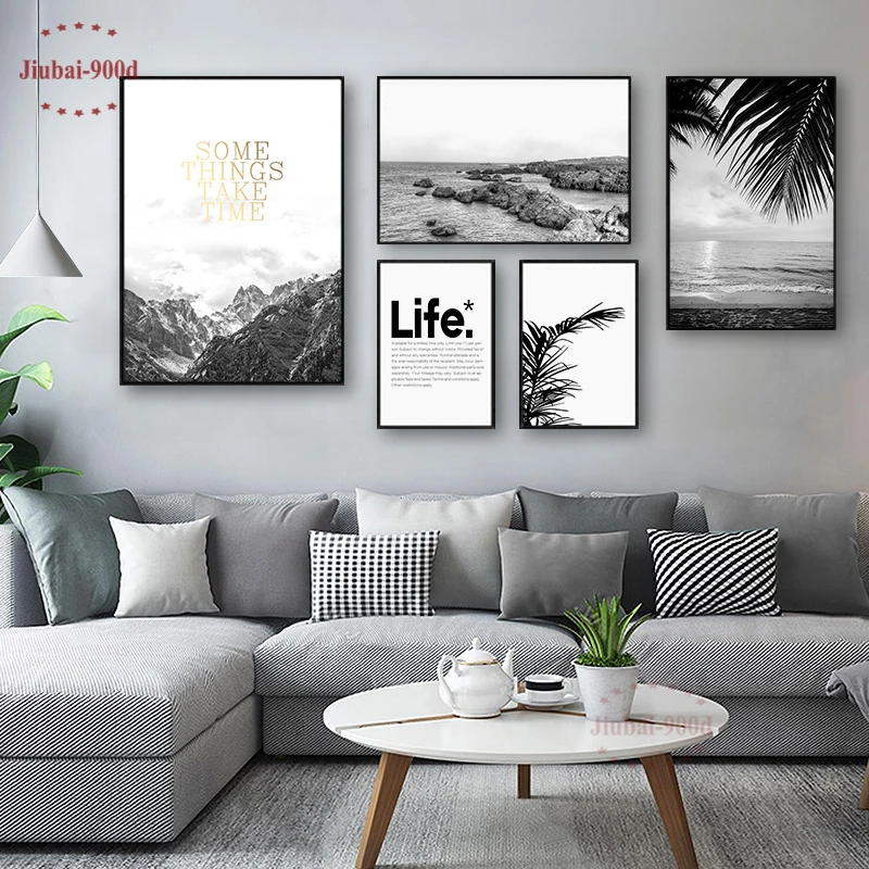 900D Modular Pictures Canvas Painting Landscape Wall For Living Room Nordic Scenery Photography BW007 | Дом и сад