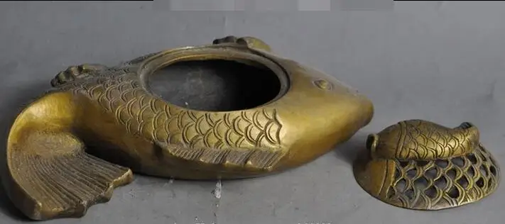 7 &quotотмечен Старый Китайский Фэншуй Рыбная статуя золотой рыбки курильница для