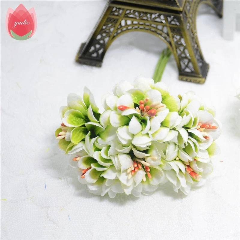 72pcs Silk Gradient Rose Handmake Artificial Flowers Head Wedding Decoration DIY Wreath Gift Box Scrapbooking Craft Fake | Дом и сад
