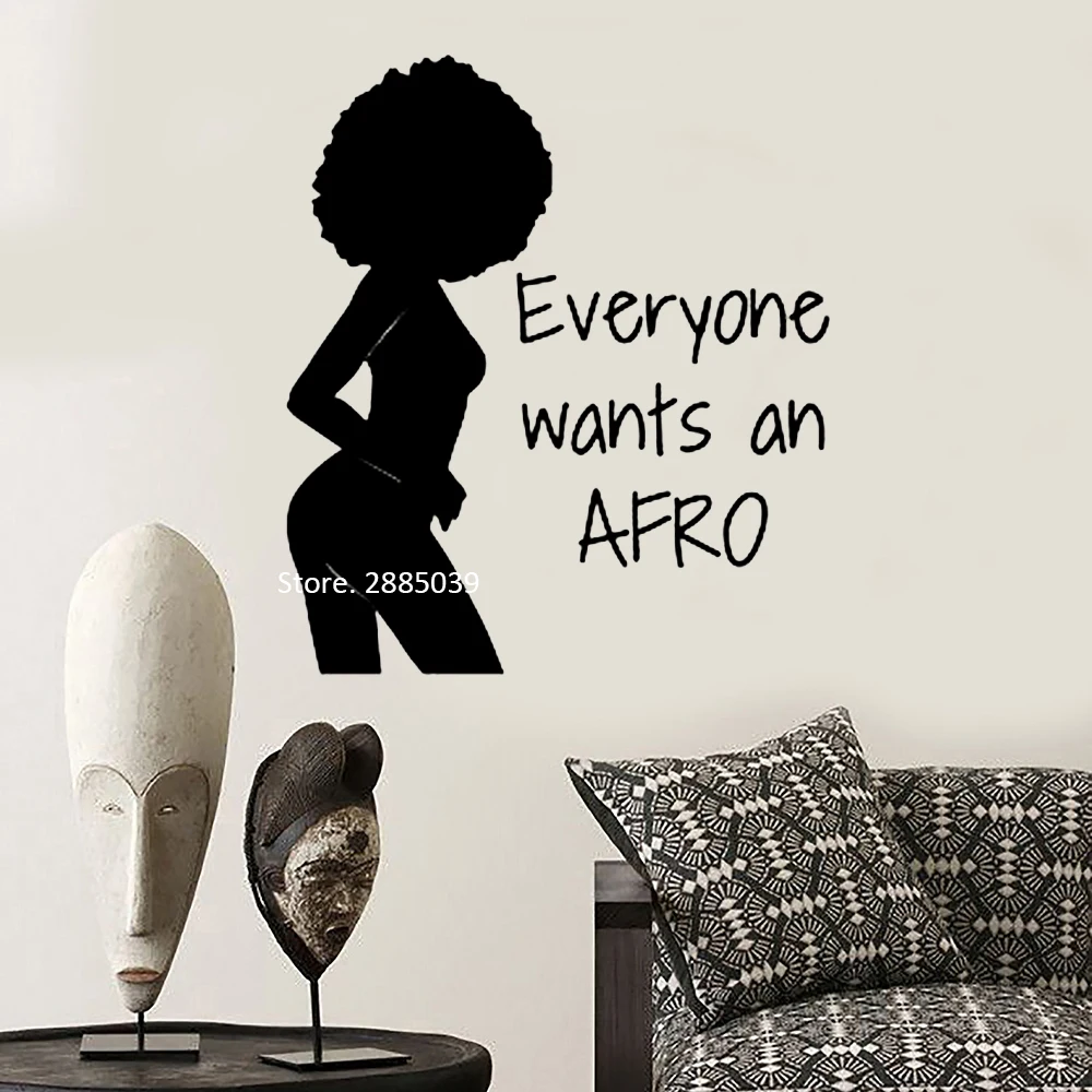 Сексуальные афро женские настенная Стикеры s для домашнего декора наклейка с