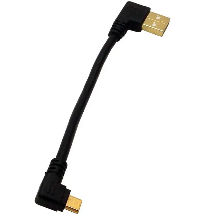 Позолоченный 15 см 90 градусов USB 2 0 к Micro B Мужской кабель позолоченный правый угол