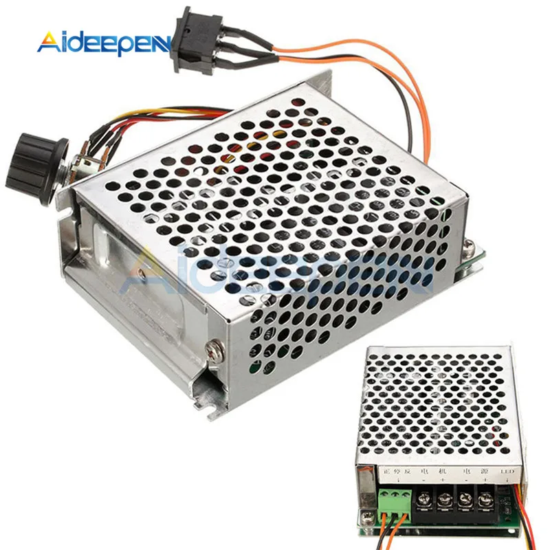DC 10-50 в 40A ШИМ контроллер скорости двигателя постоянного тока регулируемый ток Макс 60A 12 В 24 в Поддержка обратного хода с потенциометром