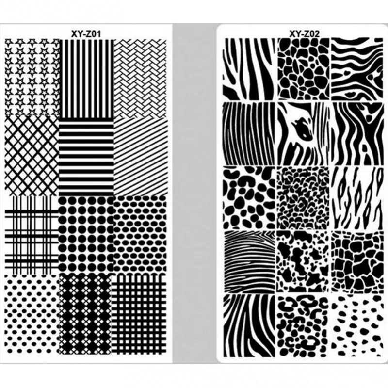 1 шт. штамповочная пластина для ногтей Геометрическая тема сетка фотографий