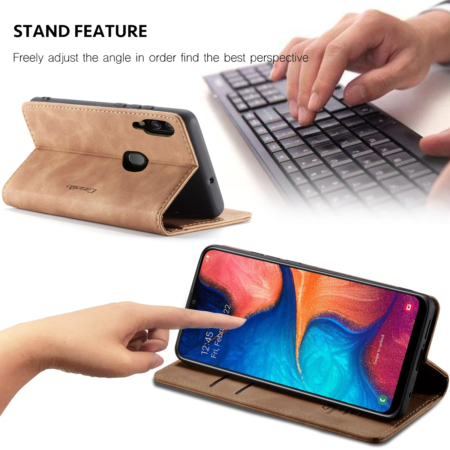 Кожаный чехол CaseMe для Samsung Galaxy A70 A50 A40 A30 A20 M10 M20 Магнитный Флип кошелек с держателем
