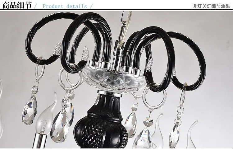 Children room light fixture mini black Red crystal chandelier for dining bedroom color luminaria candle E14 led |