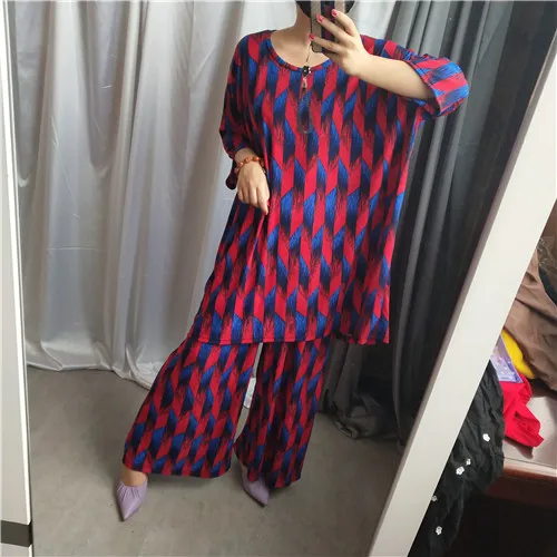 2 SuperAen модные двухсекционные женские летние новые повседневные топы дикие Модные широкие брюки женские комплекты - Цвет: 2