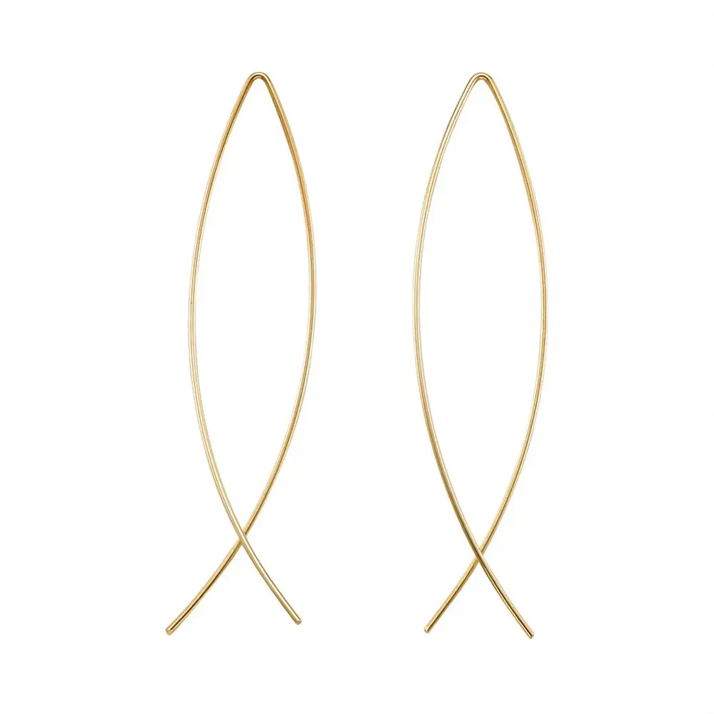 5 пар латунные длинные серьги для женщин ручной работы контрастные простые