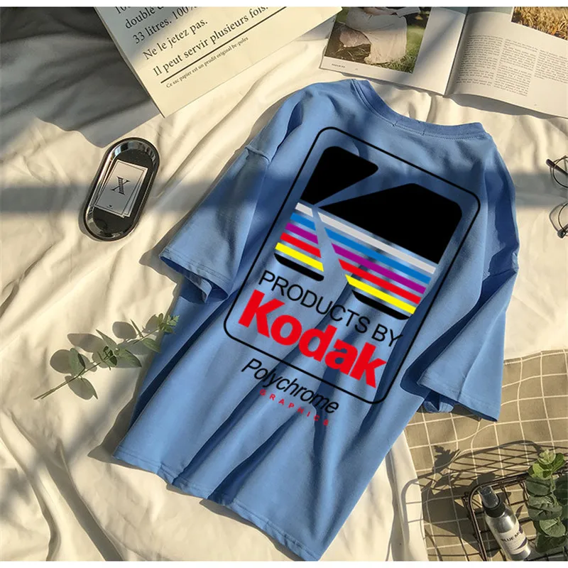 Женская уличная мода свободная футболка новинка 2018 женские топы в Корейском