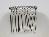 10 silver plate tone metal 10 teeth hair side combs clips 40x37mm for hair accessories