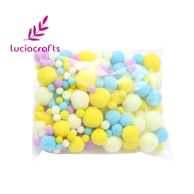 Mixed color 10 Lucia crafts 20 г разные помпоны смешанные цвета мягкие помпоны DIY ручной работы детские игрушки аксессуары для шитья J0601 - Цвет: Mixed color 10