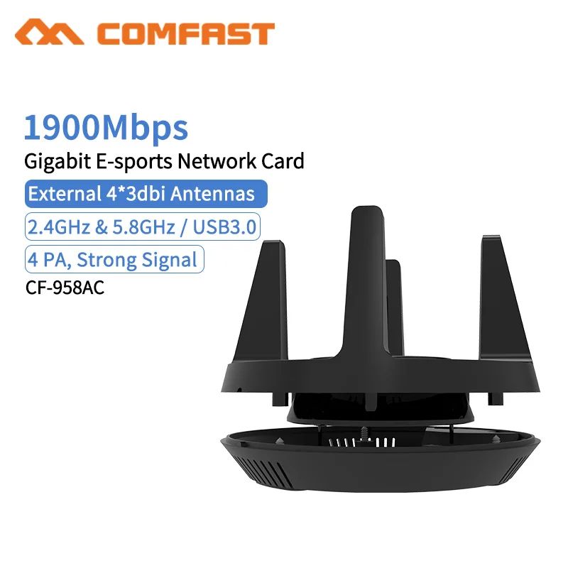 Wi Fi адаптер 1900 Мбит/с гигабитный USB3.0 802.11AC высокая скорость 5 ГГц беспроводная