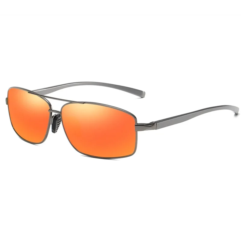 Dark Gray-Orange YSO мужские солнцезащитные очки винтажные Поляризованные UV400 алюминиевая рамка смола линзы солнечные очки мужские Квадратные аксессуары для мужчин 2458 - Цвет линз: Dark Gray-Orange