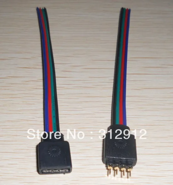 

4pin male and 4pin female with 15cm long cable connector for 10mm rgb led strip