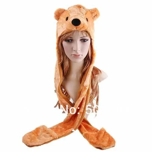 Лидер продаж 2017 модная шапка с милым пушистым белым медведем мультяшным животным