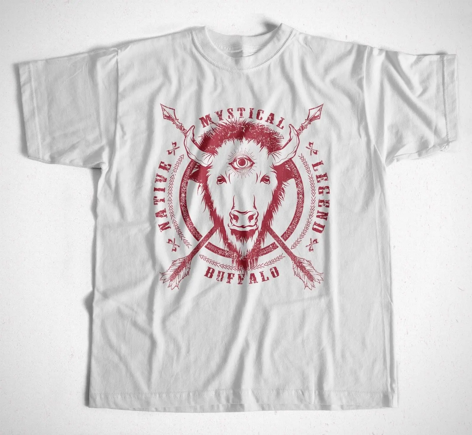 Newest Men'S Fashion T-Shirt Mystikal Buffalo S-Xxl Buffel Indianer Amerika America Usa Top Tee Summer Style | Мужская одежда