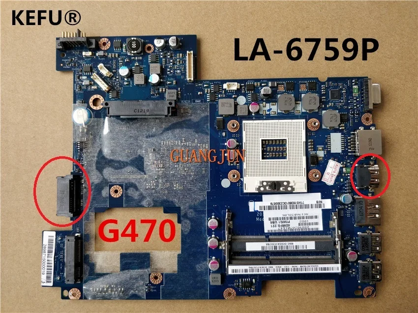 KEFU PIWG1 UB6 LA-6759P материнская плата для ноутбука LenoVo G470 ноутбук ПК