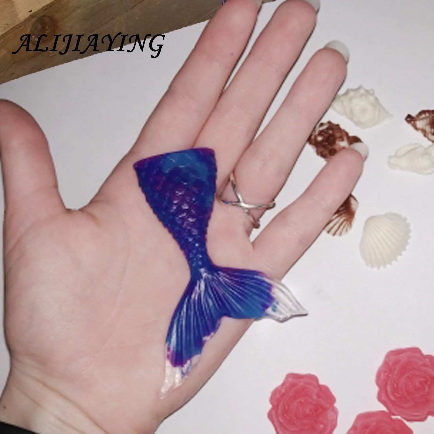 1 шт. DIY Крестильная силиконовая форма в виде хвоста русалки помадка для украшения торта инструменты для выпечки Мыло ручной работы плесень рыба вилка хвост D0562