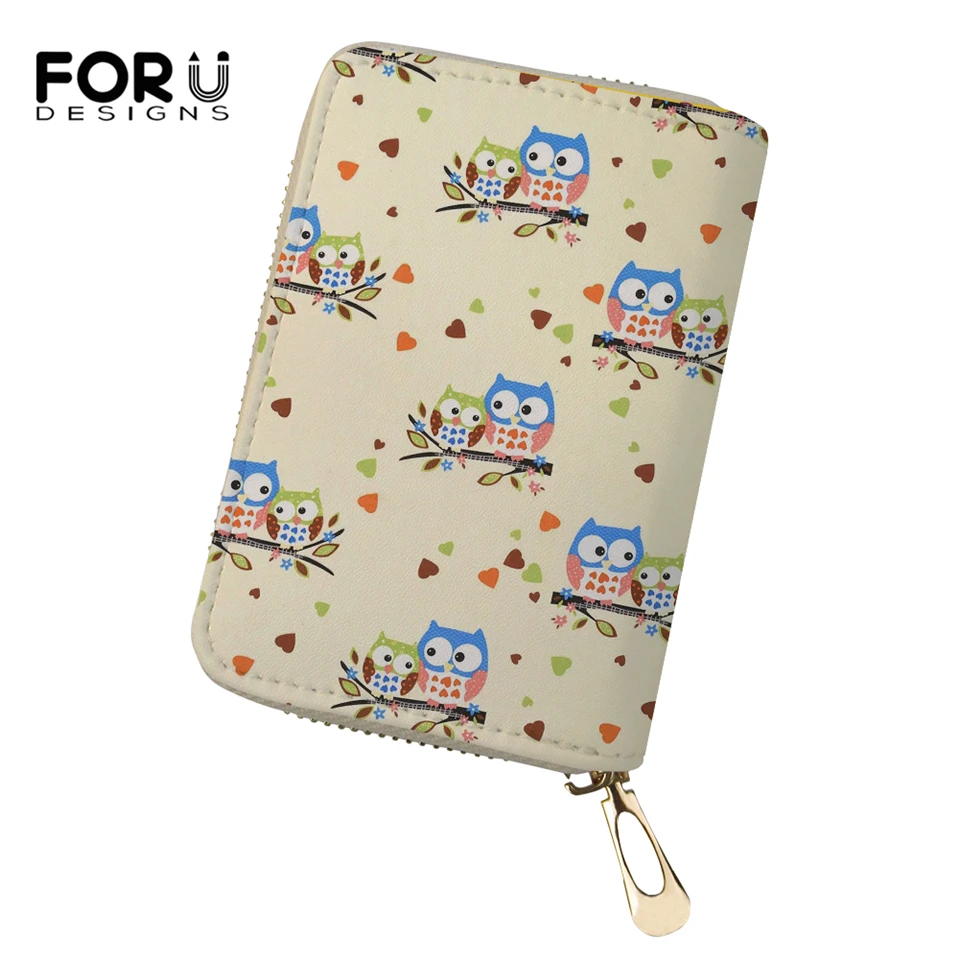 FORUDESIGNS/женские визитницы из искусственной кожи с рисунком мультфильма модные
