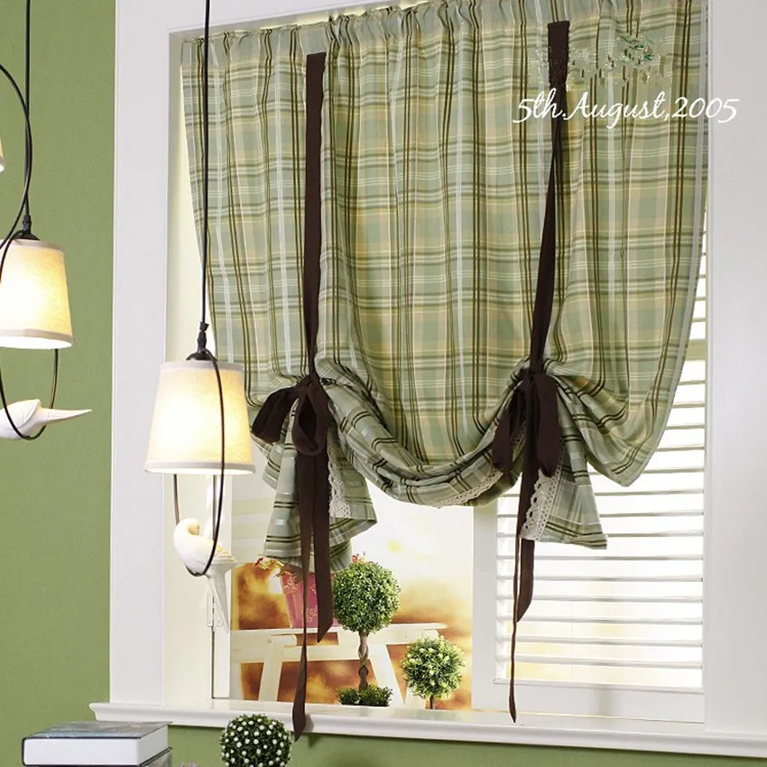 Американский стиль кантри зеленый и кофейный плед регулируемая высота Римский