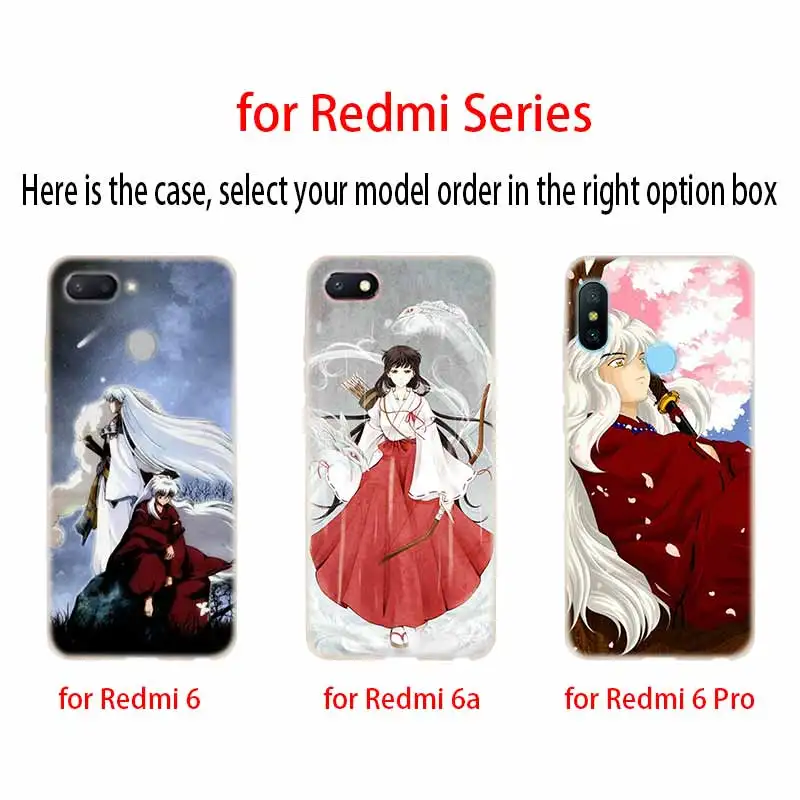 Силиконовый прозрачный мягкий чехол Inuyasha из ТПУ для Xiaomi Redmi Note 10 9 8 7 6 5 Pro Max 10S 9T 8T 9S