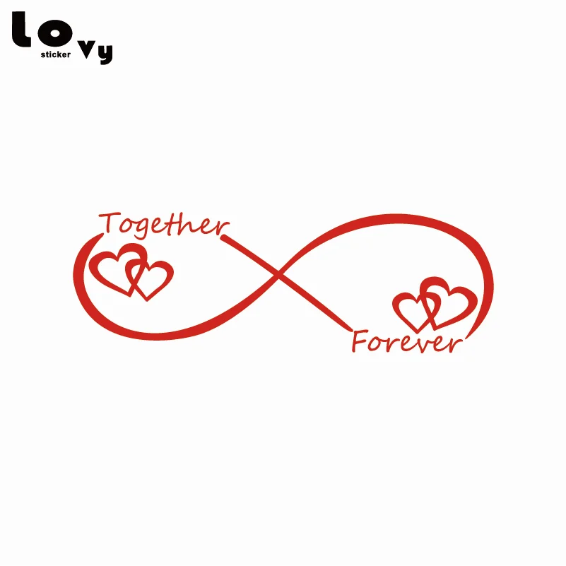 Автомобильная наклейка Together Forever креативная виниловая в форме сердца для