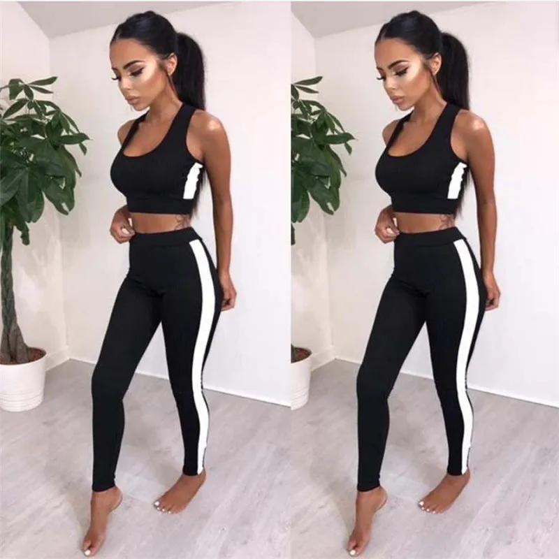 Женский комплект для фитнеса из 2 предметов майка бюстье укороченный топ без