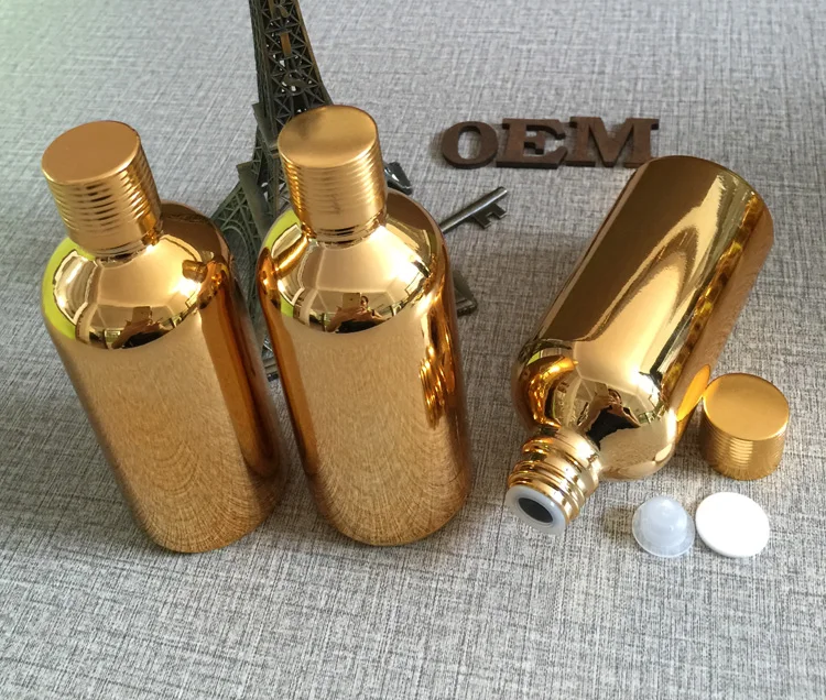 50 шт. 100 мл высокая температура с позолотой стеклянная бутылка для эфирное масло