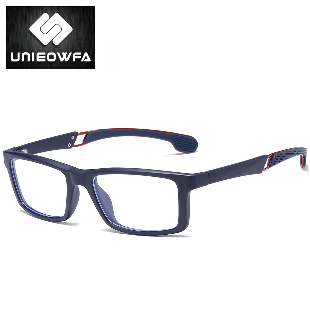 UNIEOWFA TR90, спортивные очки, оправа для мужчин, Прозрачная Оптическая оправа, очки для близорукости, очки по рецепту, оправа для очков - Цвет оправы: C3 Matte Blue