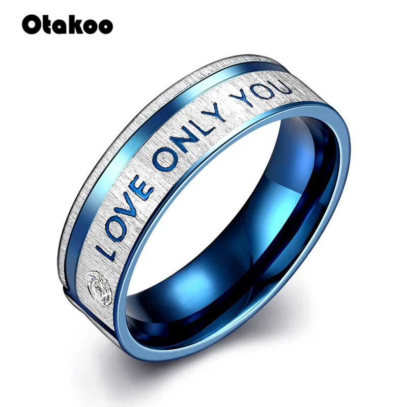 Otakoo титановые кольца из нержавеющей стали синего цвета для мужчин свадебные с