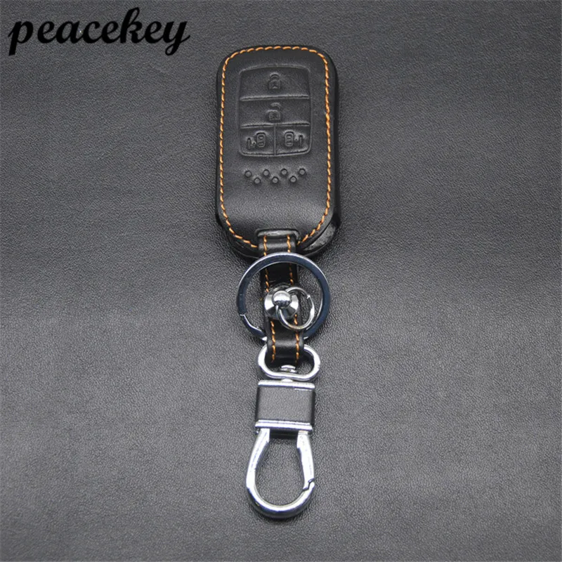 

Peacekey Leather Car Key Cover Case Fob For Honda /Accord /CRV /Civic Crosstour Pilot Remote Key holder wallet bag