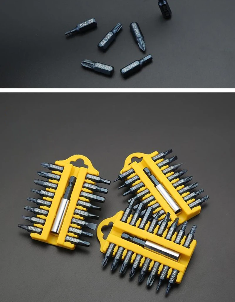 Jewii 17-Pcs Отвертка Набор бит магнитный стержень Phillips шлицевая Torx шестигранные электрический сверла Мощность бытовой ручной инструмент