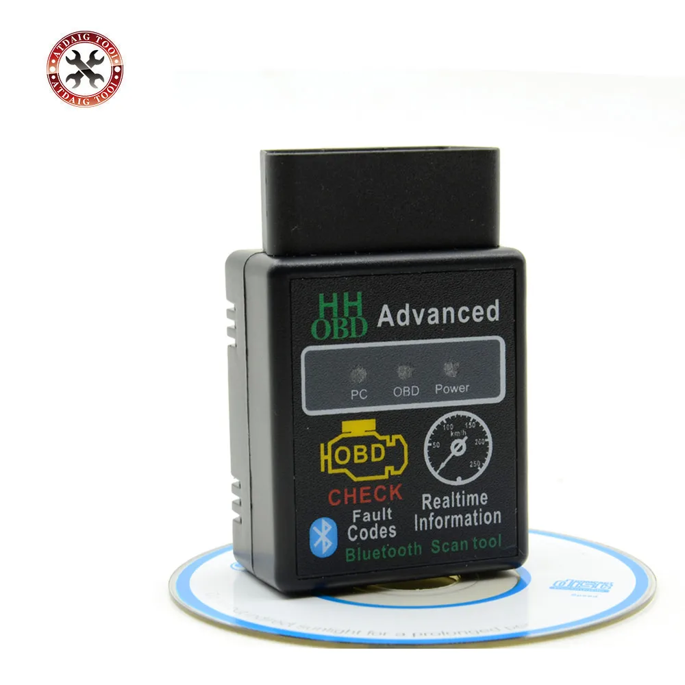 Автомобильный диагностический сканер V2.1 OBD2 HH OBD ELM327 работает Android Torque Bluetooth новый