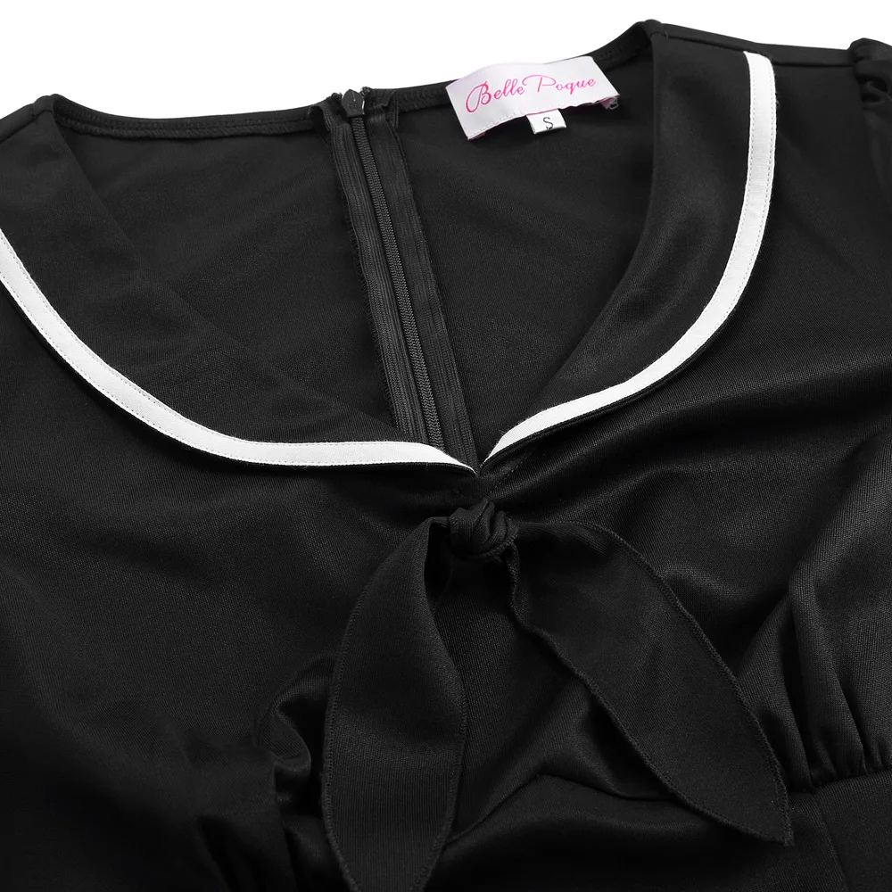 Belle Poque женское винтажное платье с матросским воротником 50s 60s женское летнее повседневное праздничное ретро рокабилли Полосатое консервативное платье