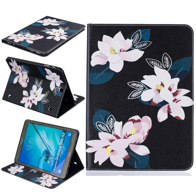 Tab S2 T815 T810 9.7" Tablet Case PU Leather Flower Bear Stand For Samsung Galaxy 9.7 T813 SM-T810 SM-T815 Fundas | Компьютеры и