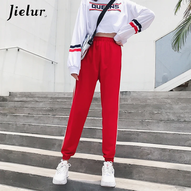 Jielur 2019 Kpop осенние спортивные штаны женские брюки на молнии с карманами женский