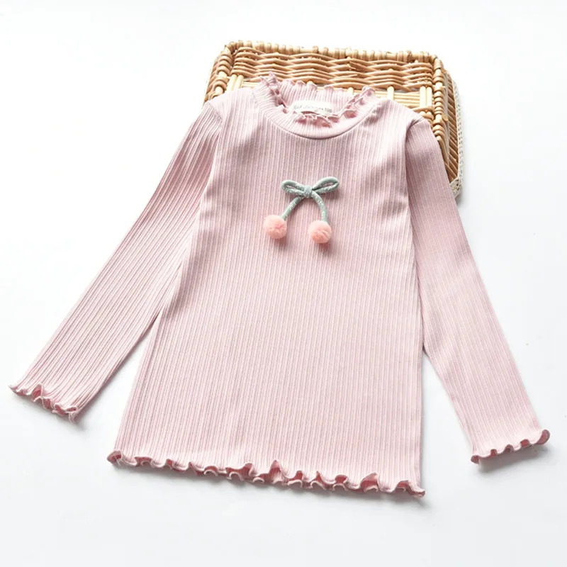 Dfxd/осень 2017 г. детские для девочек Новинка с длинным рукавом Нижняя рубашка
