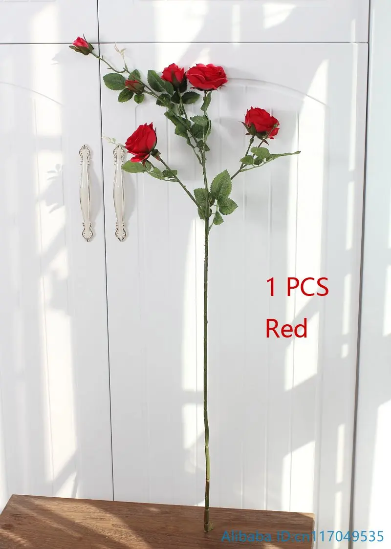 Red 1 шт. красивый искусственный цветок длинный стебель Шелковая Роза украшение для свадьбы украшение дома подарок 4 цвета F380 - Цвет: Red